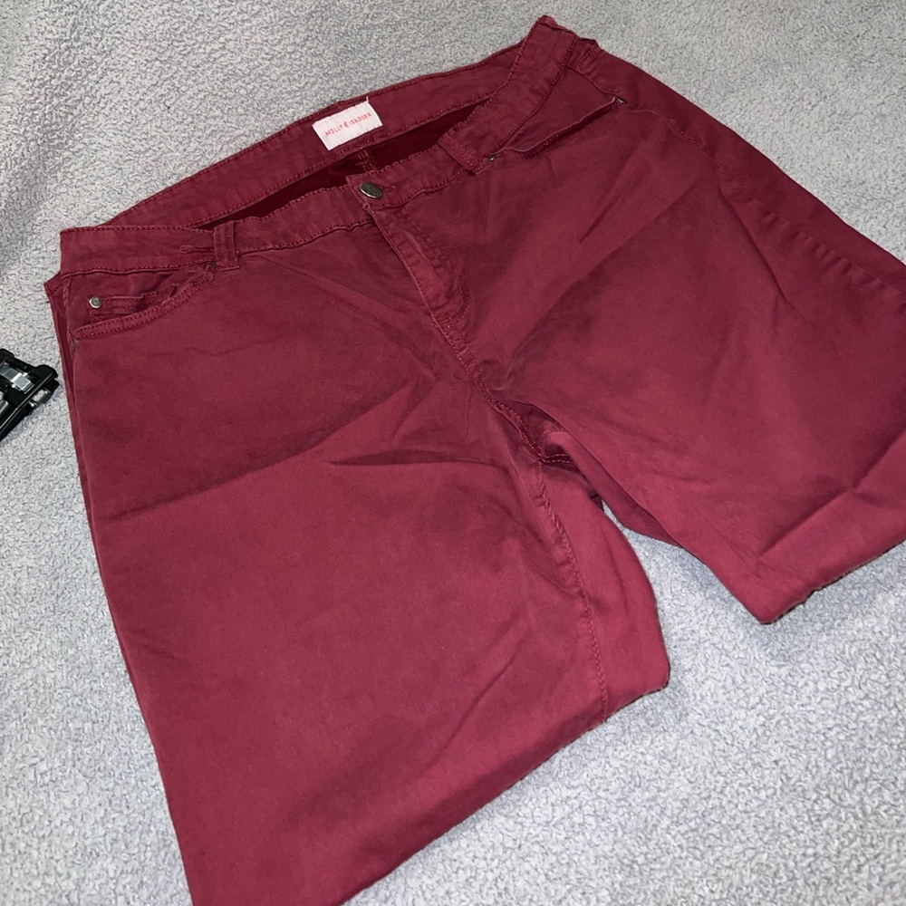 Molly & Isadora Burgundy Stretch Pants Size 20